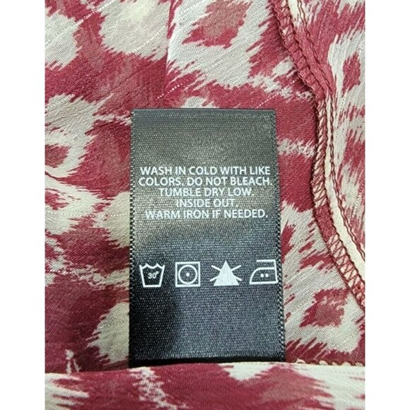 ALK Women's XS Nanette Lepore Burgundy Sheer Bell Sleeve Blouse Shirt Top EUC! - Picture 9 of 9